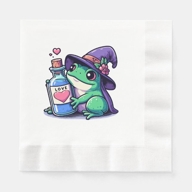 Guardanapo De Papel Poção de amor kawaii de bruxa (Frente)