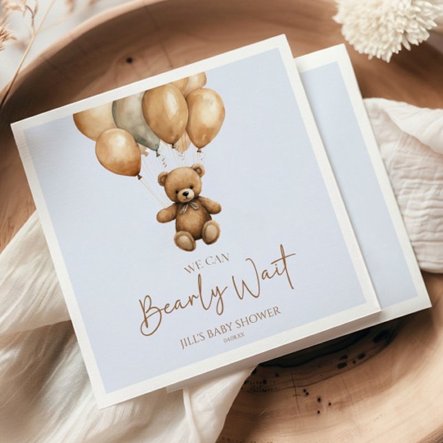 Guardanapo De Papel Podemos Esperar Boho Teddy Bear Chá de fraldas (Criador carregado)