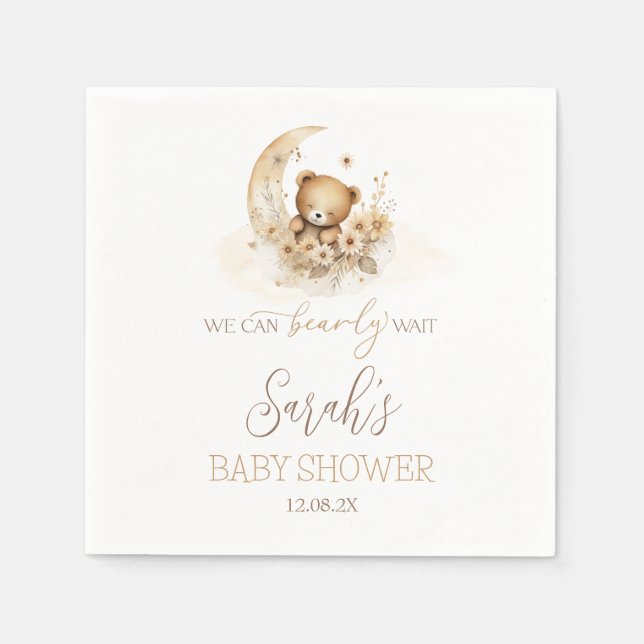 Guardanapo De Papel Podemos esperar Chá de fraldas (Frente)