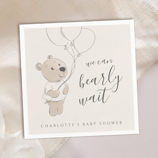 Guardanapo De Papel Podemos Esperar. | Chá de fraldas do Urso de Teddy (Criador carregado)