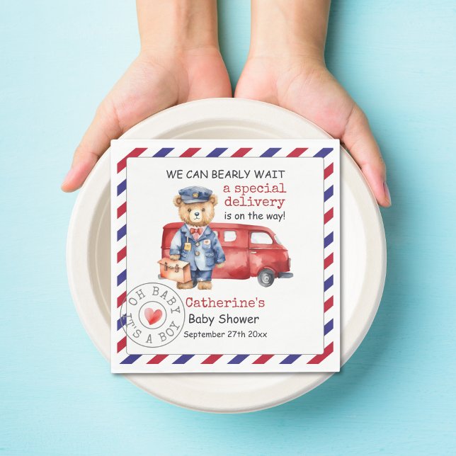 Guardanapo De Papel Podemos Esperar Chá de fraldas Especial de Entrega (Criador carregado)