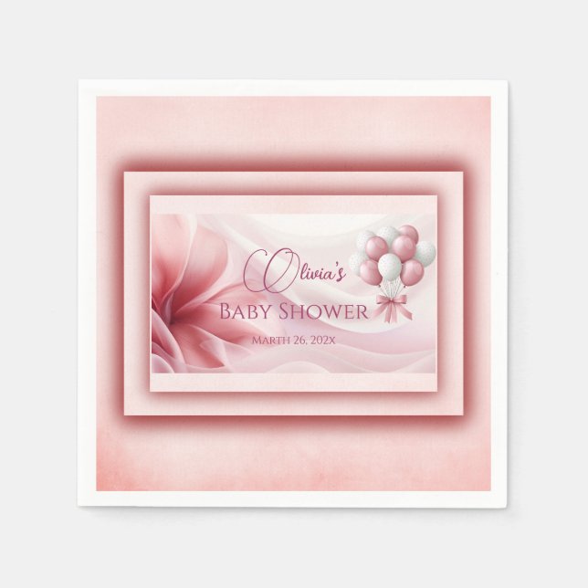 Guardanapo De Papel Podemos Esperar Chá de fraldas Rosa (Frente)