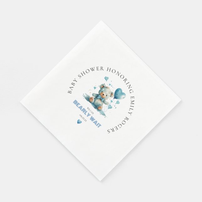 Guardanapo De Papel Podemos esperar o Urso Azul (Quina)