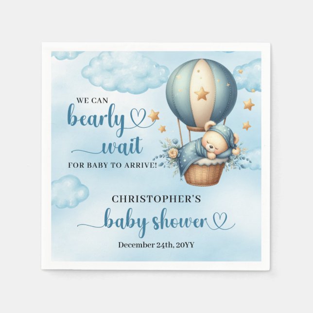 Guardanapo De Papel Podemos esperar um ursinho adormecido (Frente)