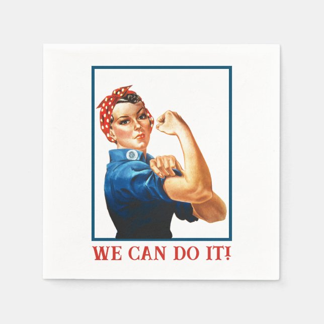 Guardanapo De Papel Podemos Fazê-Lo Rosie Riveter Women Power WWII Car (Frente)
