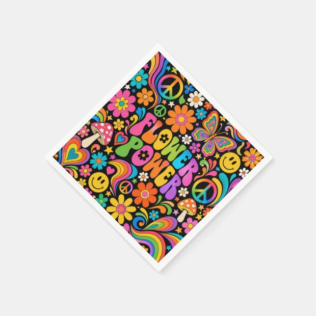 Guardanapo De Papel Poder Floral Groovy Casa Retro (Canto)