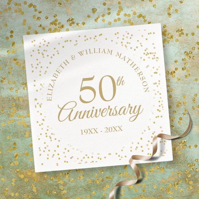 Guardanapo De Papel Poeira Dourada de 50º Aniversário (50th Wedding Anniversary Gold Dust Napkins)