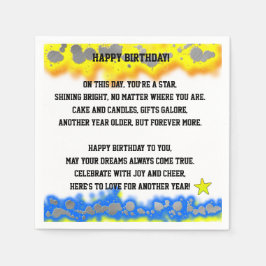 Guardanapo De Papel Poema de Parabéns