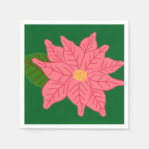 Guardanapo De Papel Poinsétia de Natal rosa