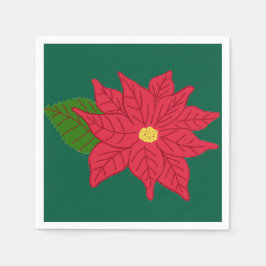 Guardanapo De Papel Poinsétia de Natal Vermelha