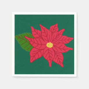 Guardanapo De Papel Poinsétia de Natal Vermelha