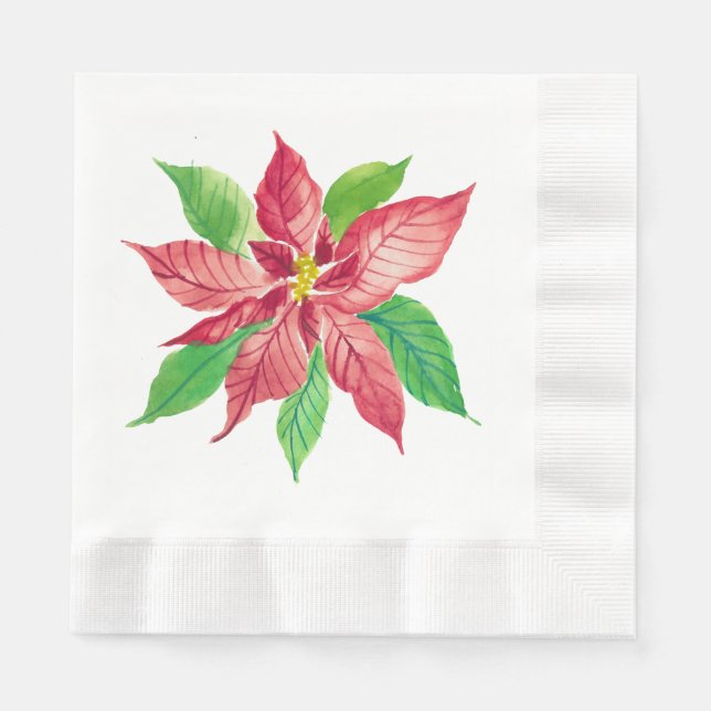 Guardanapo De Papel Poinsettia Christmas Paper Napkins (Frente)
