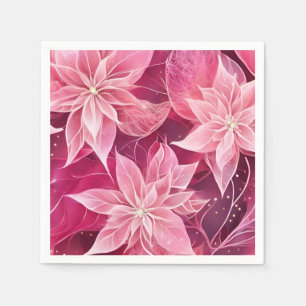 Guardanapo De Papel Poinsettia Rosa Maciça Espessante