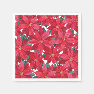 Guardanapo De Papel Poinsettias Abrigos De Inverno Round Pouf