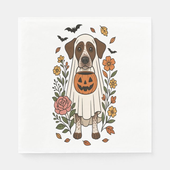 Guardanapo De Papel Pointer Alemão de Cabelo Curto de Halloween (Frente)