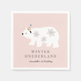 Guardanapo De Papel Polar Bear Winter Onederland primeiro aniversario 