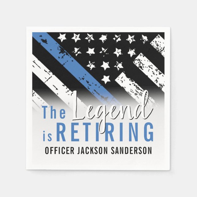 Guardanapo De Papel Polícia de Sinalizador da Linha Azul de Reforma da (Frente)