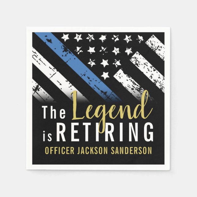 Guardanapo De Papel Polícia de Sinalizador da Linha Azul de Reforma da (Frente)