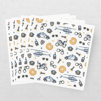 Guardanapo De Papel Policial Chamando Todas as Unidades Aniversário de