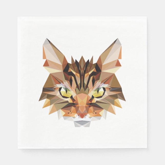 Guardanapo De Papel Polígono de gato (Frente)