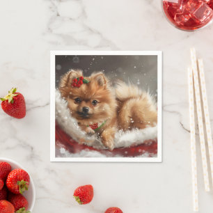 Guardanapo De Papel Pomerânia de Cachorro Festivo