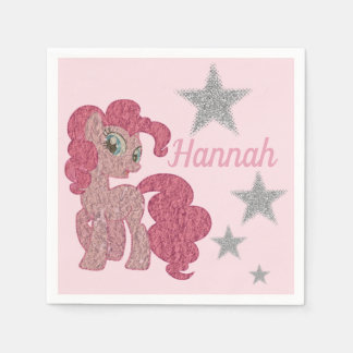 Guardanapo De Papel Pônea Rosa bonito Personalizada
