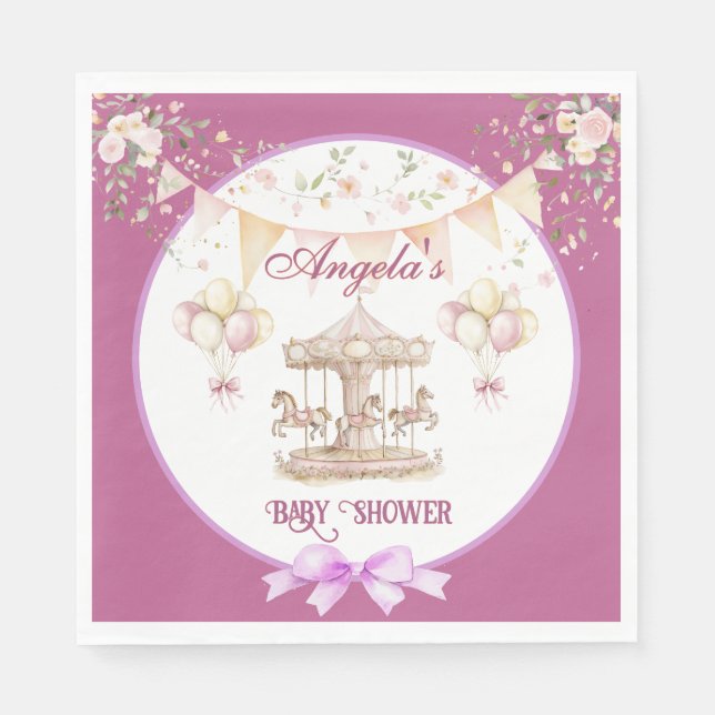 Guardanapo De Papel Pôneo Roxo Sonhos-Púrpura Escuro Nápoles (Frente)