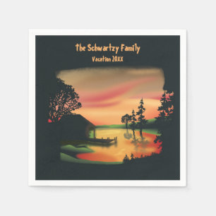 Guardanapo De Papel Ponta solar do poço de vindima escapa verde vermel