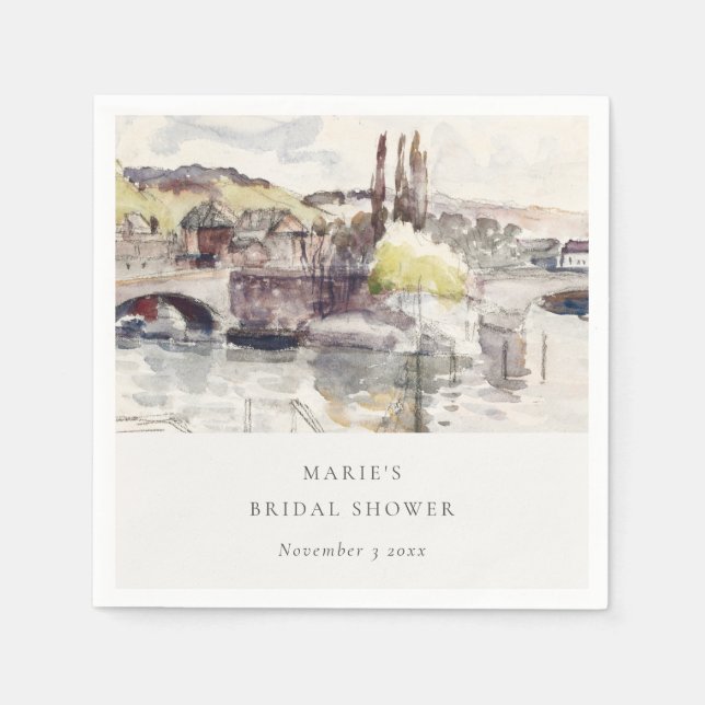 Guardanapo De Papel Ponte Rústica Country Riverside Chá de Noiva (Frente)