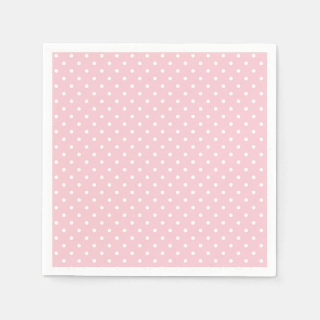 Guardanapo De Papel Pontinho Clássico Branco - Rosa (Frente)