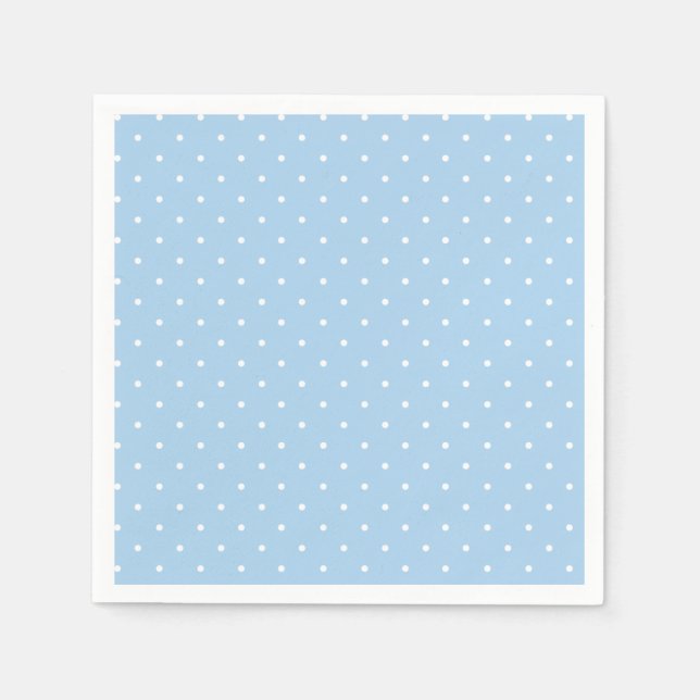 Guardanapo De Papel Ponto de Bolinha Branco Micro - Azul Bebê (Frente)