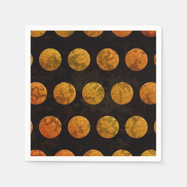 Guardanapo De Papel Ponto preto e laranja de outono  (Frente)