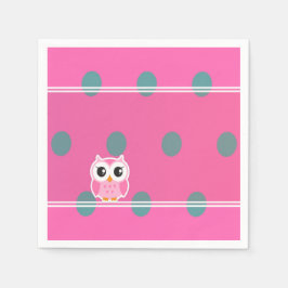 Guardanapo De Papel Pontos Coloridos da Moda com Coruja Fofa