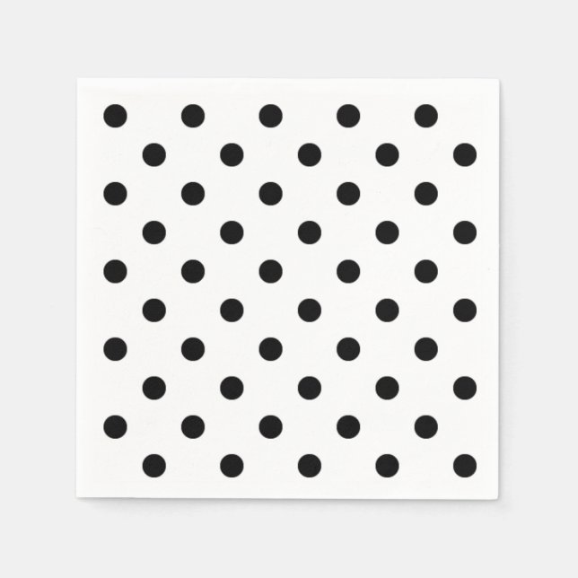 Guardanapo De Papel Pontos de bolha | pontos pretos e brancos retrô (Frente)