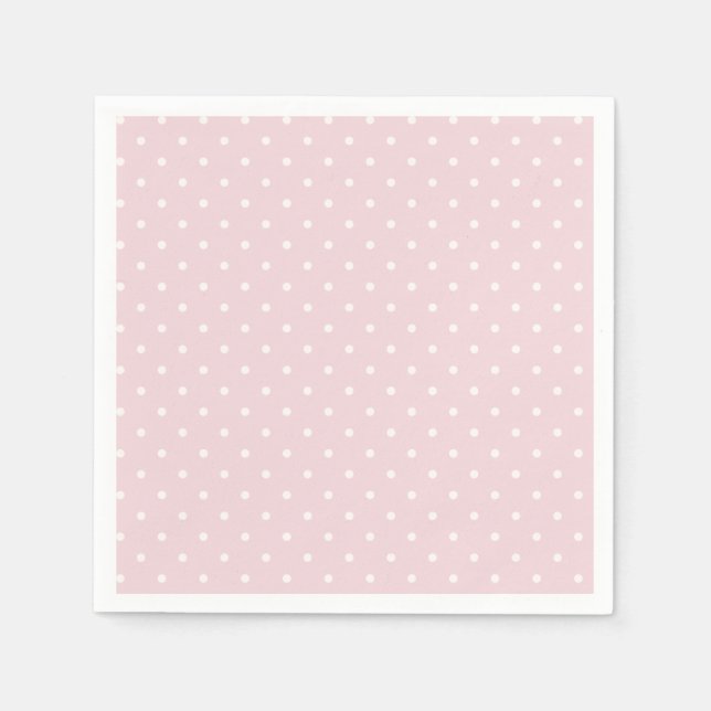 Guardanapo De Papel Pontos de Bolinhas da Primavera Clássico | Rosa Su (Frente)