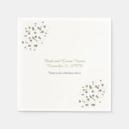 Guardanapo De Papel Pontos de Confete Beijo Dourado