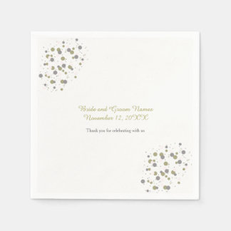 Guardanapo De Papel Pontos de Confete Beijo Dourado