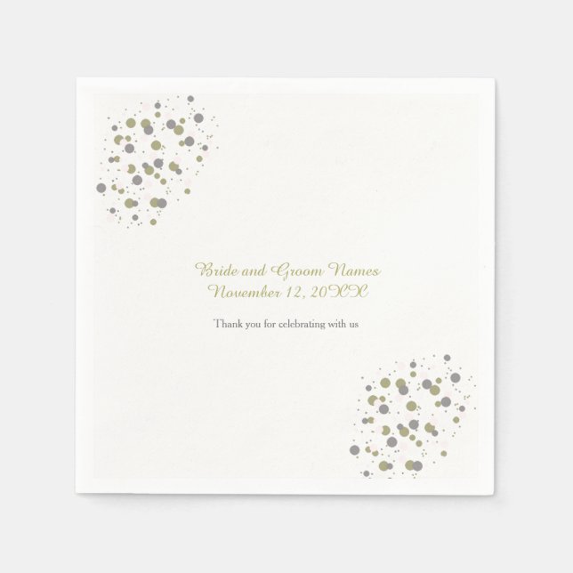 Guardanapo De Papel Pontos de Confete Beijo Dourado (Frente)