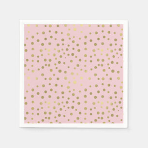 Guardanapo De Papel Pontos de Confetti Dourados Rosa bonito