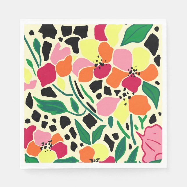 Guardanapo De Papel Pontos de Jardim Tropicais (Frente)