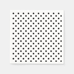 Guardanapo De Papel Pontos de Polka pontos preto e branco retrorados