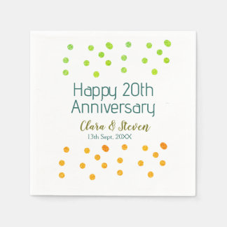 Guardanapo De Papel Pontos dourados brilham feliz aniversário de 20 an