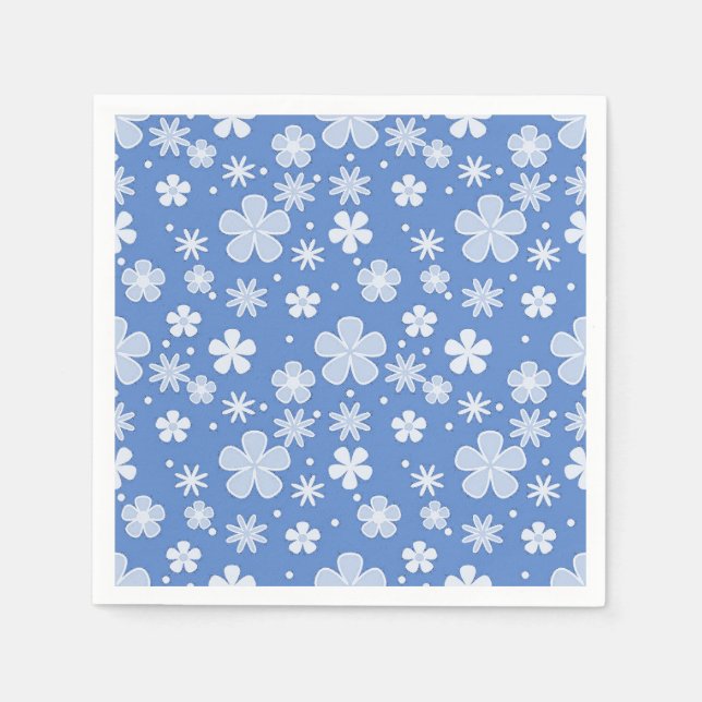 Guardanapo De Papel Pontos e Asas Brancas em Azul (Frente)