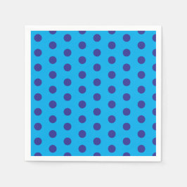 Guardanapo De Papel Pontos Polka Azuis sobre Azul 