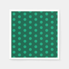 Guardanapo De Papel Pontos Polka Verde Esmeralda