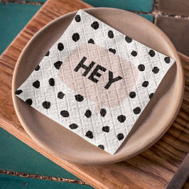 Guardanapo De Papel Pontos Pretos Modernos e Borracha Conversa Rosa Co