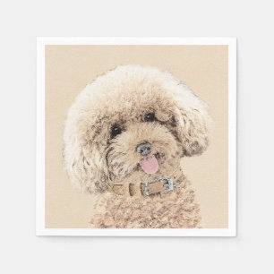 Guardanapo De Papel Poodle (Brinquedo, Miniatura) Pintura Original De