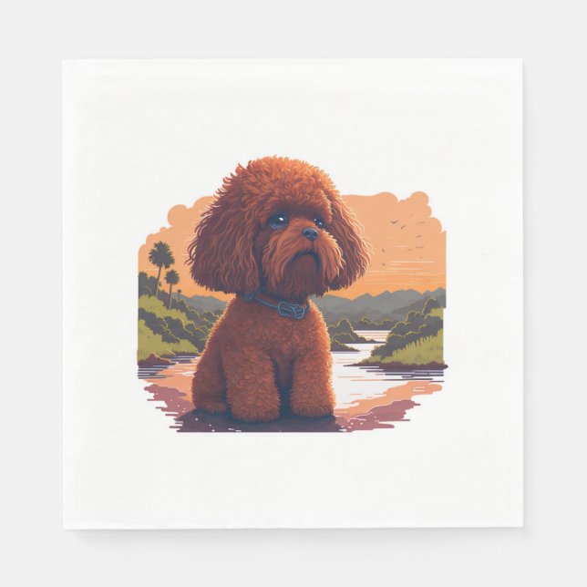 Guardanapo De Papel Poodle de Brinquedo (Frente)