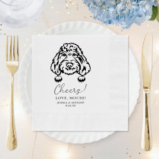 Guardanapo De Papel Poodle Dog Anima Casamento Personalizado De Cachor
