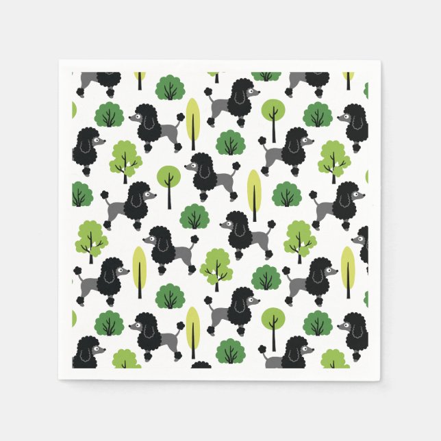 Guardanapo De Papel Poodle no parque (Frente)